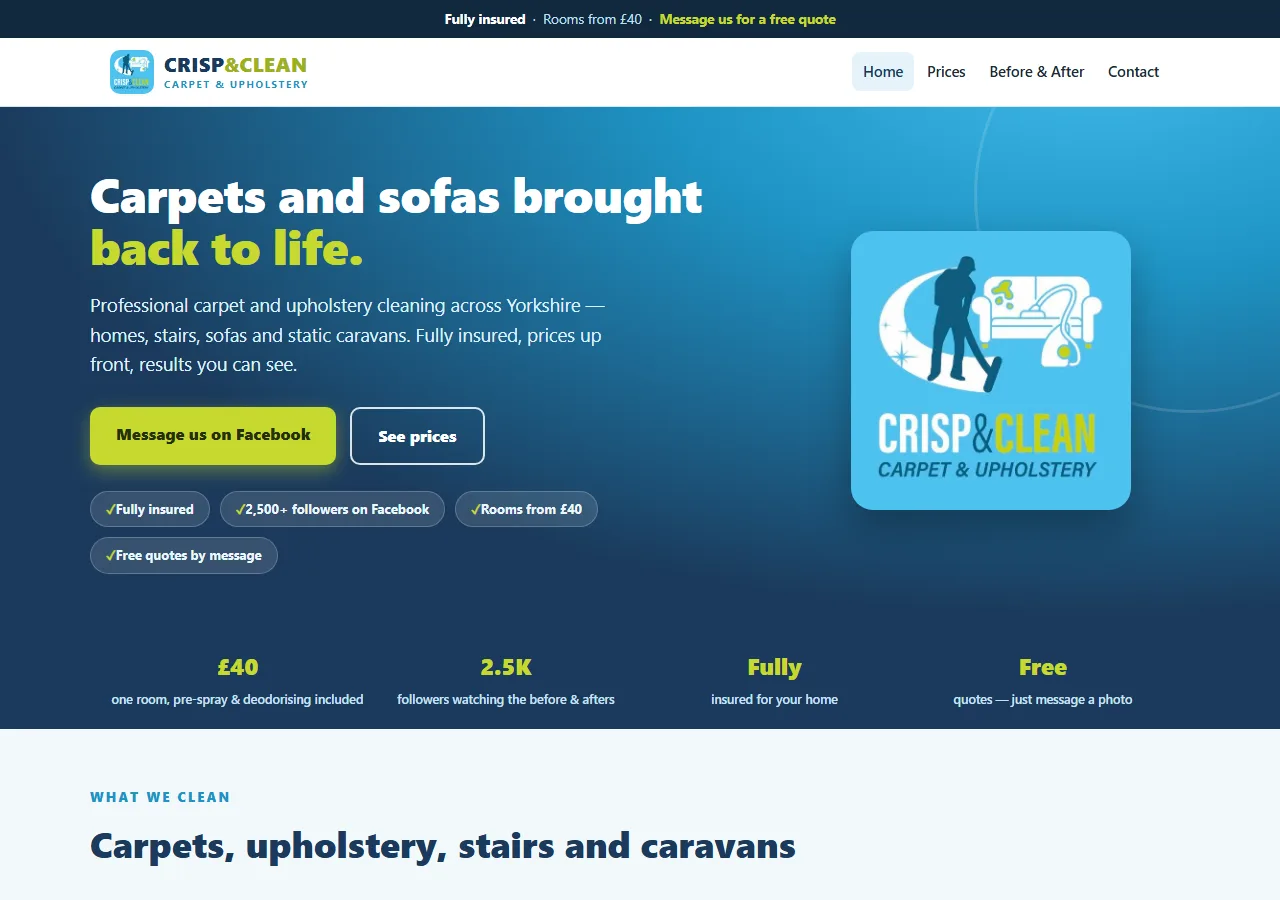 Crisp & Clean website preview
