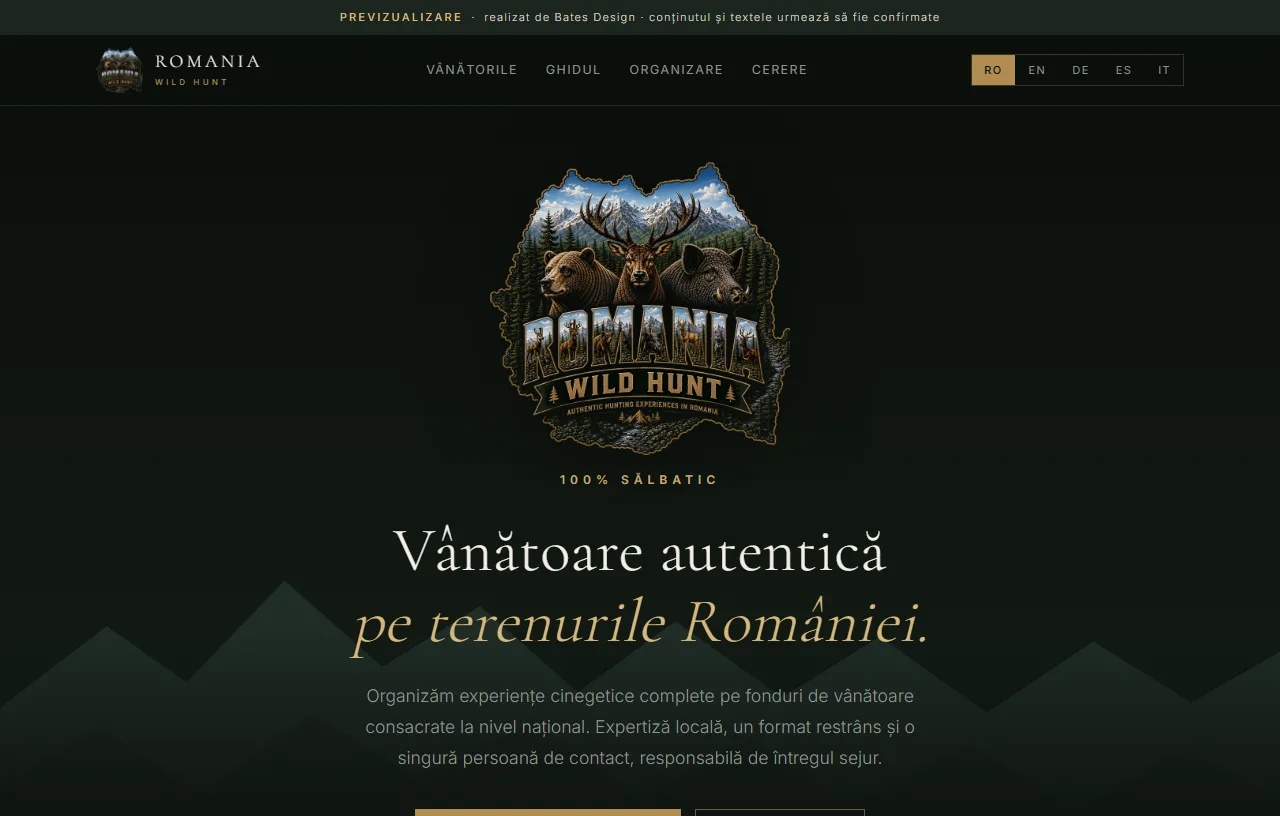 Romania Wild Hunt website preview